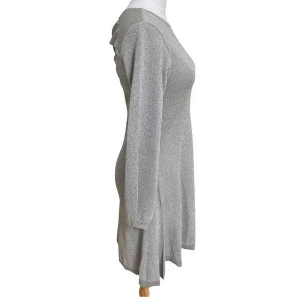 J. Crew Lurex Twist Back Dress in Silver Grey Size Medium NWT